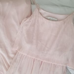 LC Lauren Conrad blush pleated pop over maxi dress